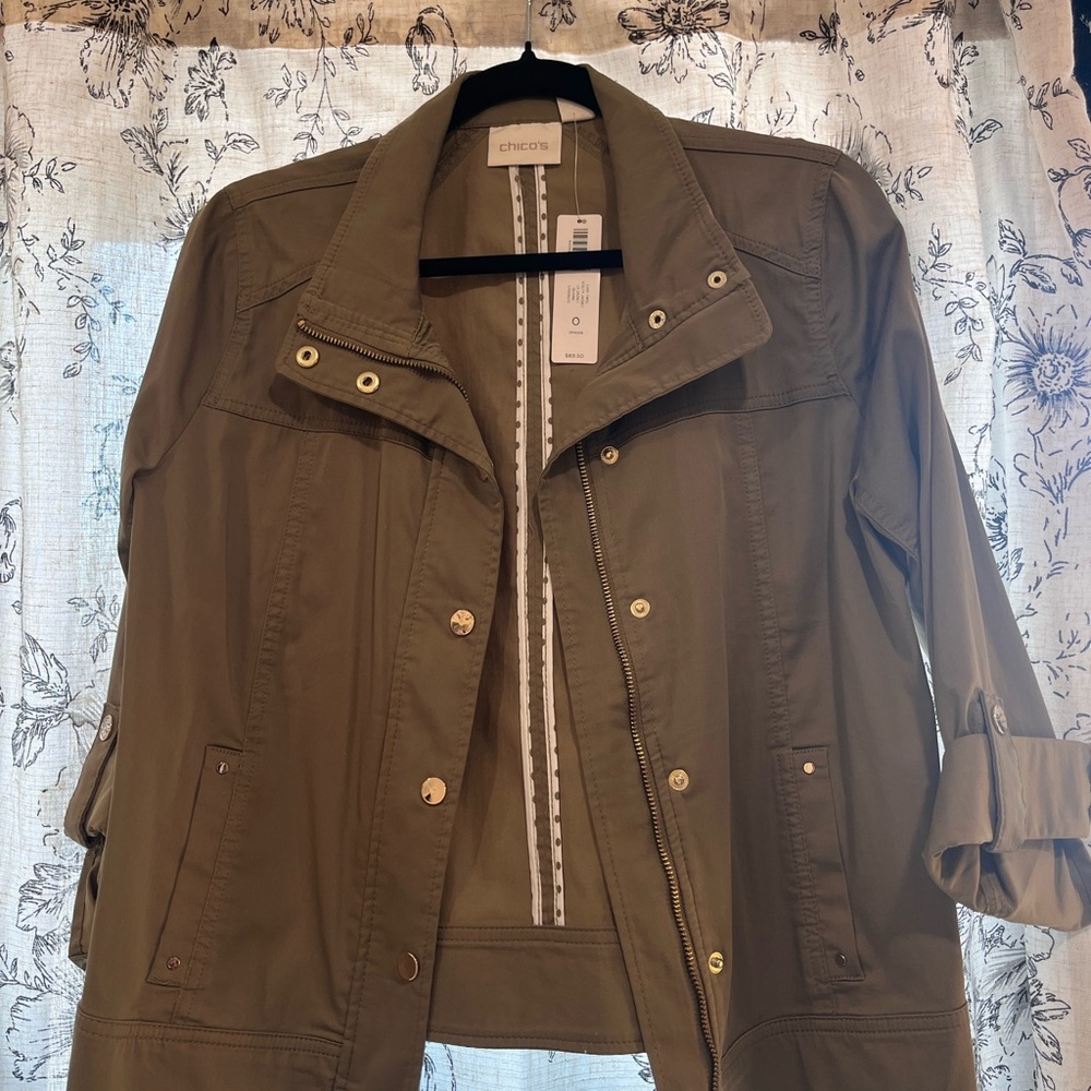 Chico's Khaki Utility Jacket for Women